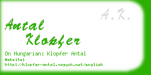 antal klopfer business card